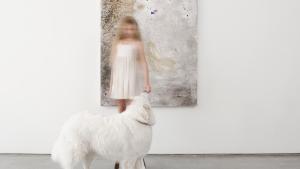bernd haussmann painting with girl and dog