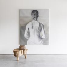 Janos Huszti artwork with poplar table 