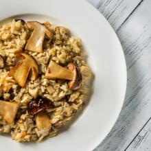oven risotto with wild mushrooms 