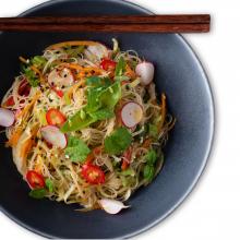 Image of noodle salad with chicken and chile- scallion oil 