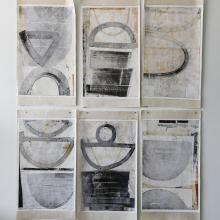 works on paper on wall