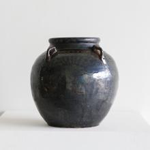 Glazed 4 Handle Pot, Dark Blue by Objects