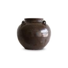 Glazed 4 Handle Pot, Brown by Objects