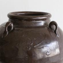 Glazed 4 Handle Pot, Brown by Objects