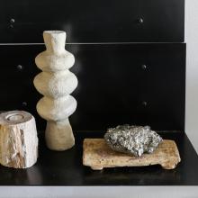 Paper Mache Vessel Ribbed by Objects