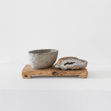 Blue Grey Rough Oval Bowl by Objects