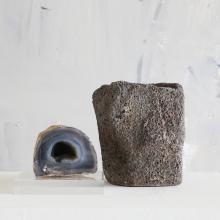 Cast Concrete Lava Stone Planter Tall by Objects