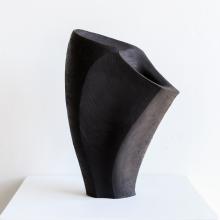 Textured Vessel in Black No 117 by Beverly Morrison
