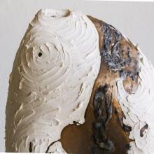 White and Gold Vessel No 124 by Beverly Morrison
