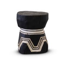 Javanese Teak Stool Charcoal Body Natural Carving by Furniture