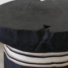 Javanese Teak Stool Charcoal Body Natural Carving I by Furniture