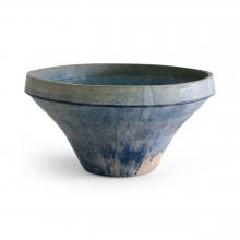 Decorative Weathered Blue Glaze Bowl by Objects