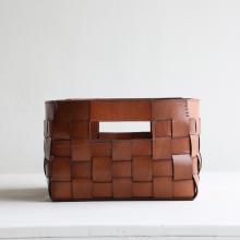 Woven Leather Basket  by Objects
